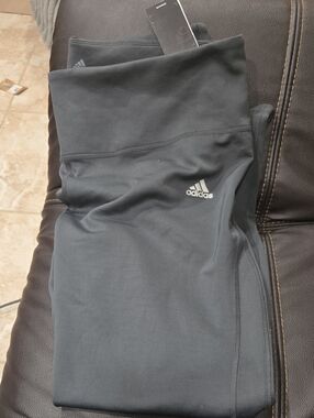 adidas Dark Gray Performance Leggings with Logo
